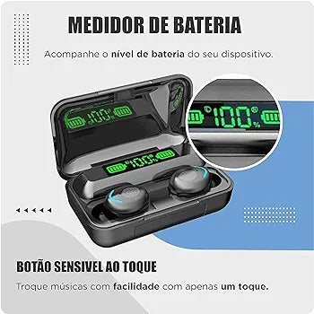 Fone de ouvido bluetooth 5.3 - Função power bank e mostrador digital